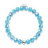 Curaçao bleu | Argent sterling 925 | Bracelet en verre à bulles